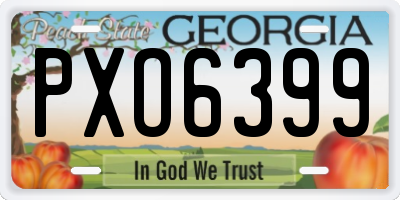 GA license plate PXO6399