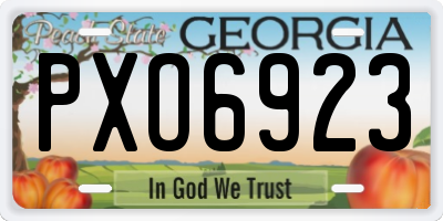 GA license plate PXO6923