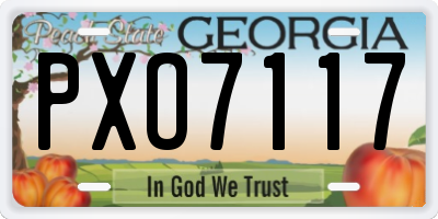 GA license plate PXO7117