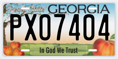 GA license plate PXO7404