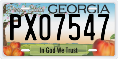 GA license plate PXO7547