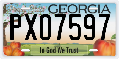 GA license plate PXO7597
