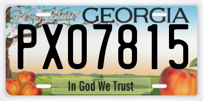 GA license plate PXO7815