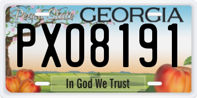GA license plate PXO8191
