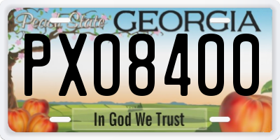 GA license plate PXO8400