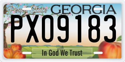 GA license plate PXO9183