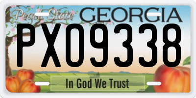 GA license plate PXO9338