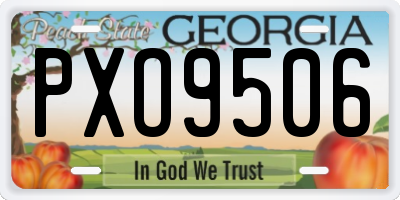 GA license plate PXO9506