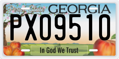 GA license plate PXO9510