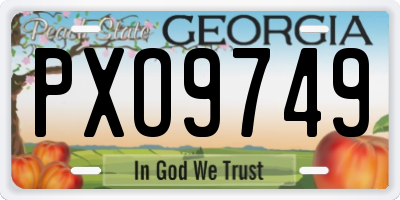 GA license plate PXO9749