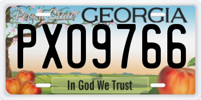 GA license plate PXO9766