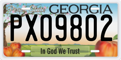 GA license plate PXO9802