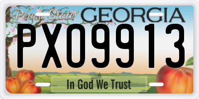 GA license plate PXO9913
