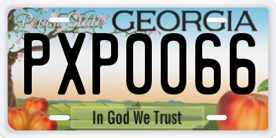 GA license plate PXP0066