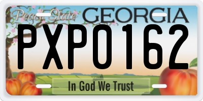 GA license plate PXP0162