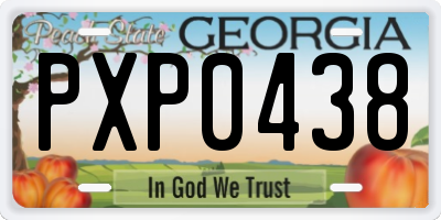 GA license plate PXP0438