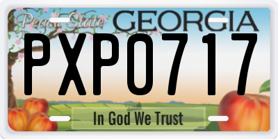 GA license plate PXP0717