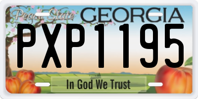 GA license plate PXP1195