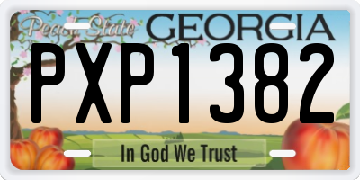GA license plate PXP1382