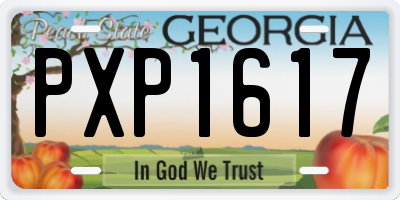 GA license plate PXP1617