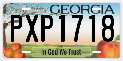 GA license plate PXP1718