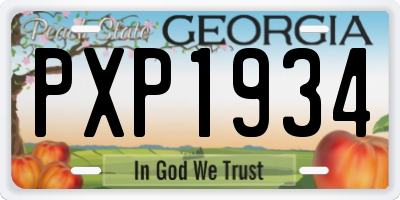 GA license plate PXP1934