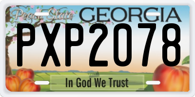 GA license plate PXP2078