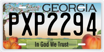 GA license plate PXP2294