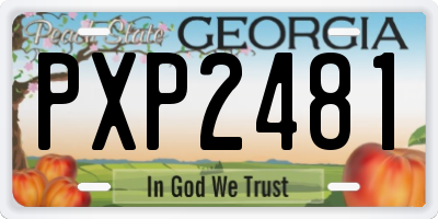 GA license plate PXP2481
