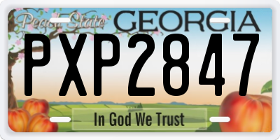 GA license plate PXP2847