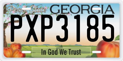 GA license plate PXP3185