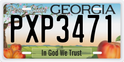 GA license plate PXP3471
