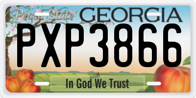 GA license plate PXP3866