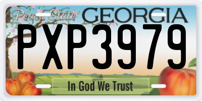 GA license plate PXP3979