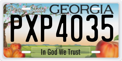 GA license plate PXP4035
