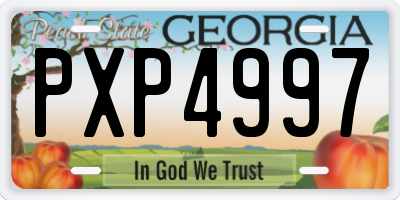GA license plate PXP4997