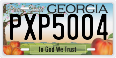 GA license plate PXP5004