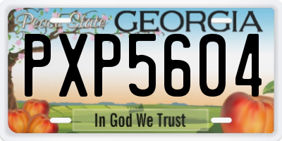 GA license plate PXP5604