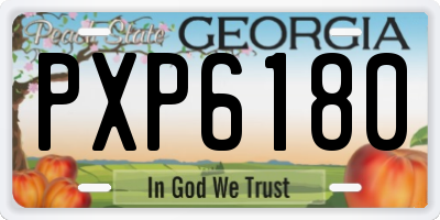 GA license plate PXP6180