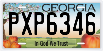 GA license plate PXP6346