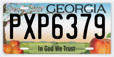 GA license plate PXP6379