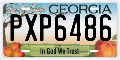 GA license plate PXP6486