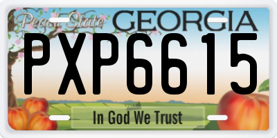 GA license plate PXP6615