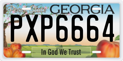 GA license plate PXP6664