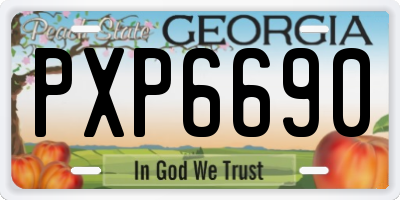 GA license plate PXP6690