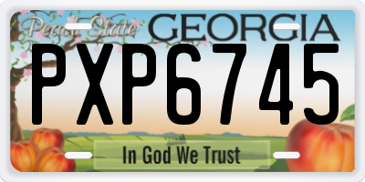 GA license plate PXP6745