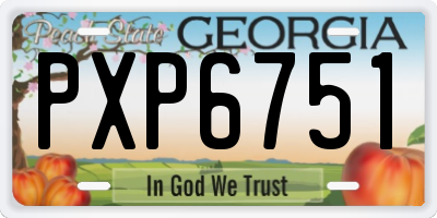 GA license plate PXP6751
