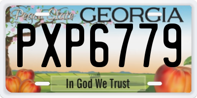 GA license plate PXP6779