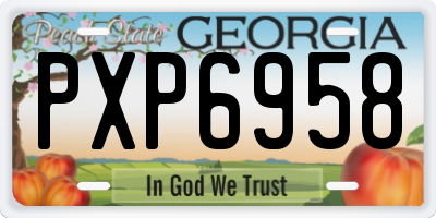 GA license plate PXP6958