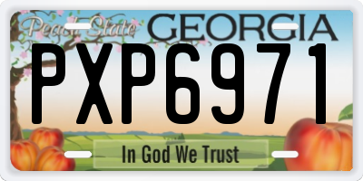 GA license plate PXP6971